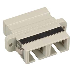 SC/UPC Multimode Duplex Fiber Optic Coupler with Flange, Beig SC/UPC Multimode Duplex Fiber Optic Coupler with Flange, Beig